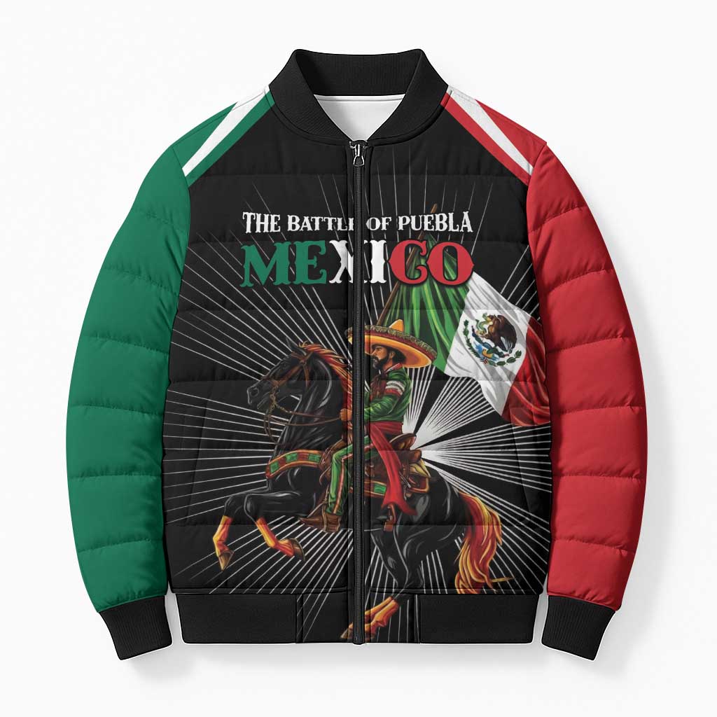 Mexico Battle of Puebla Bomber Puffer Jacket Mexican Warrior