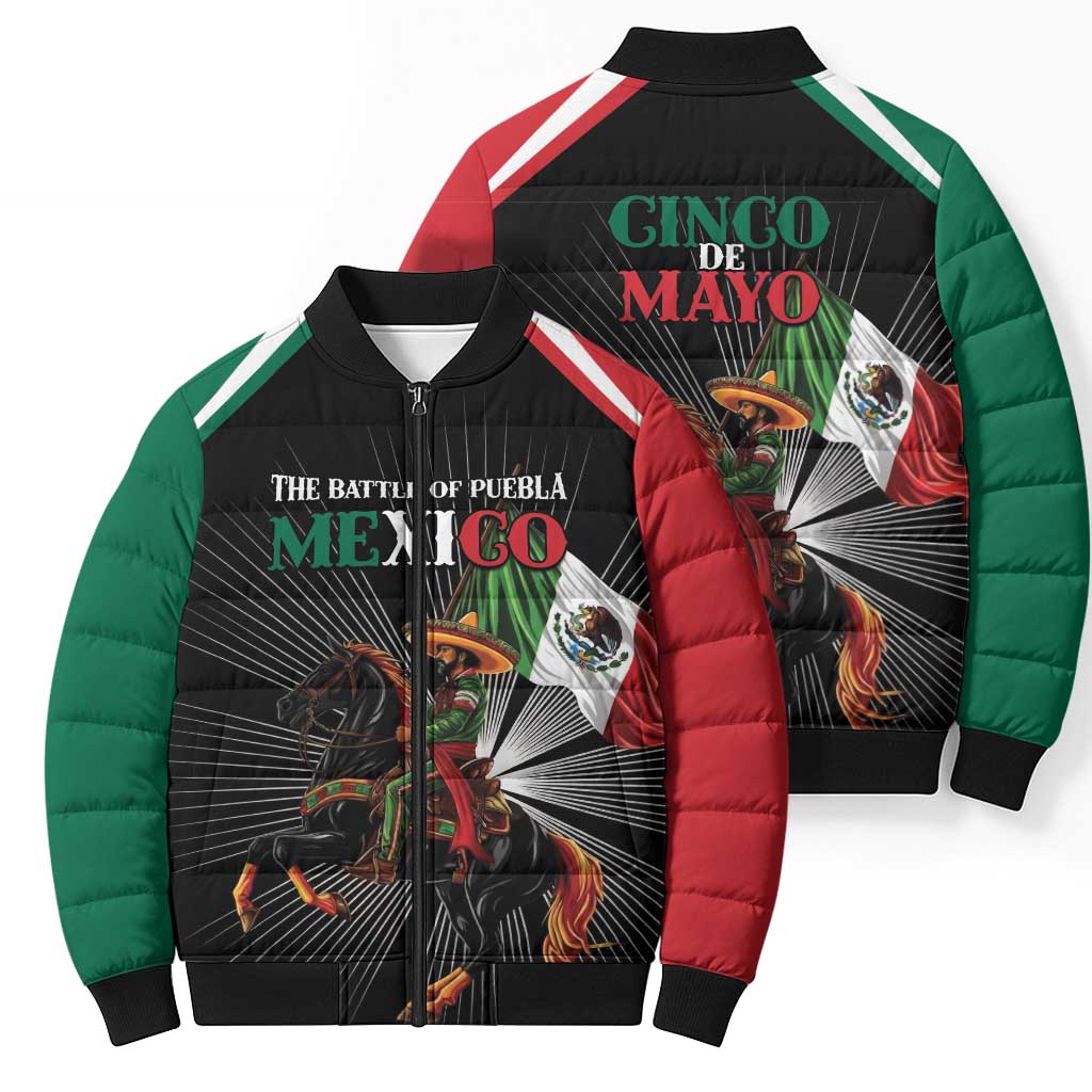Mexico Battle of Puebla Bomber Puffer Jacket Mexican Warrior