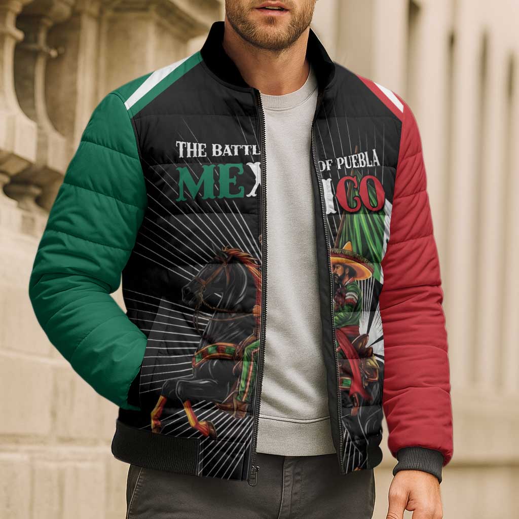 Mexico Battle of Puebla Bomber Puffer Jacket Mexican Warrior