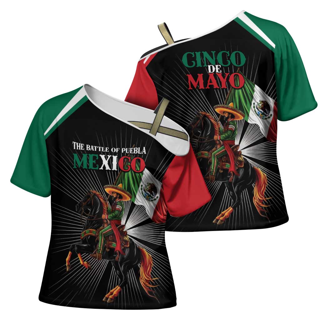 Mexico Battle of Puebla Cross Shoulder Shirt Mexican Warrior