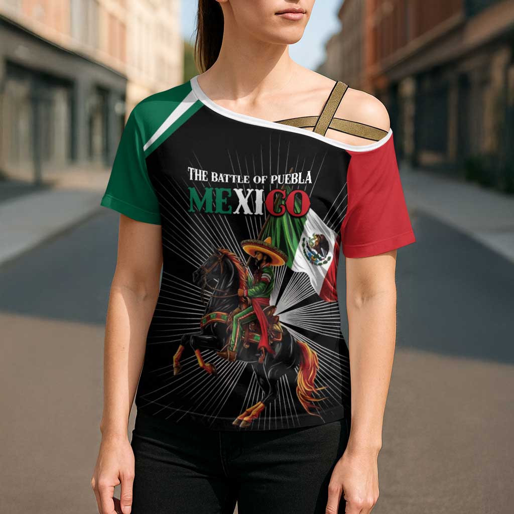 Mexico Battle of Puebla Cross Shoulder Shirt Mexican Warrior