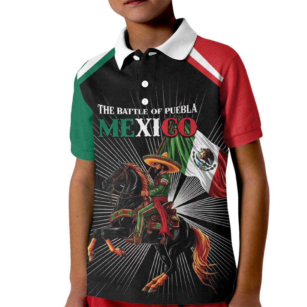 Mexico Battle of Puebla Kid Polo Shirt Mexican Warrior