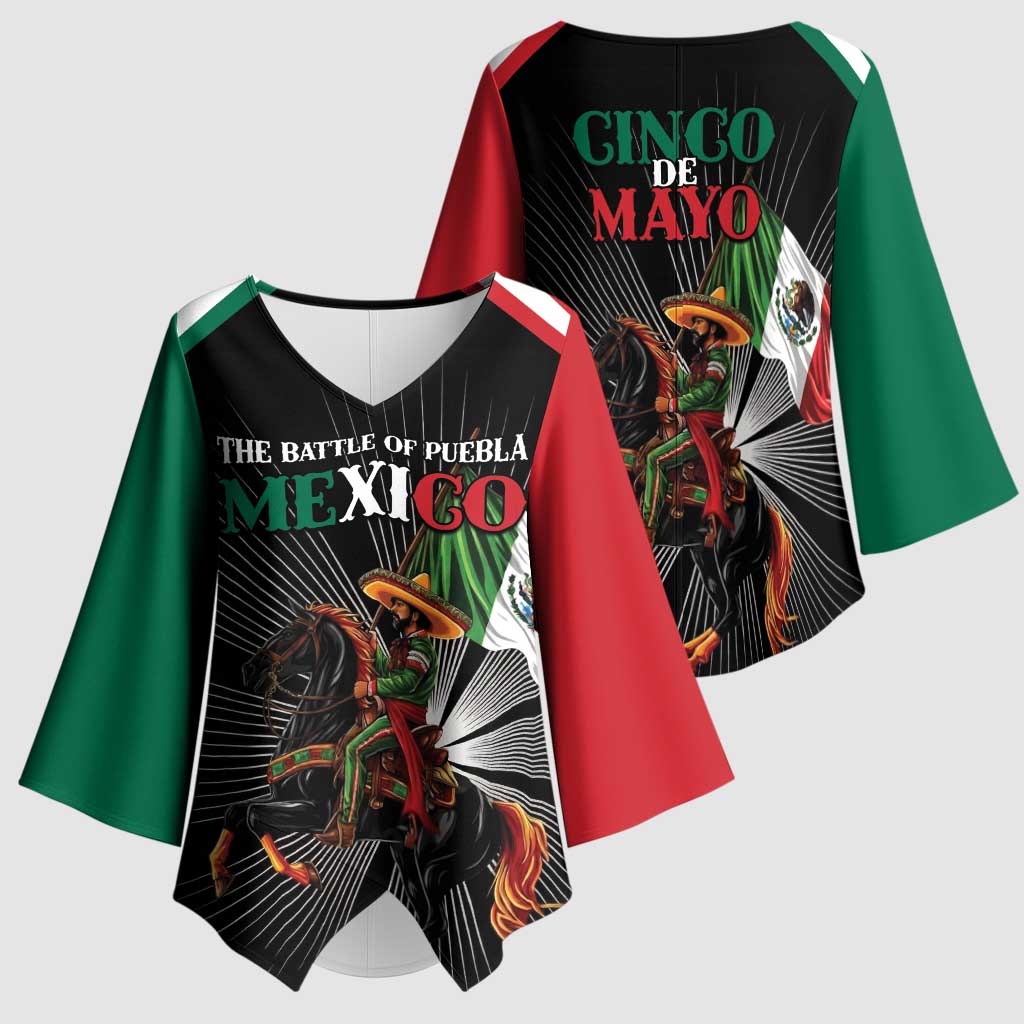 Mexico Battle of Puebla Kimono Sleeve Blouse Mexican Warrior