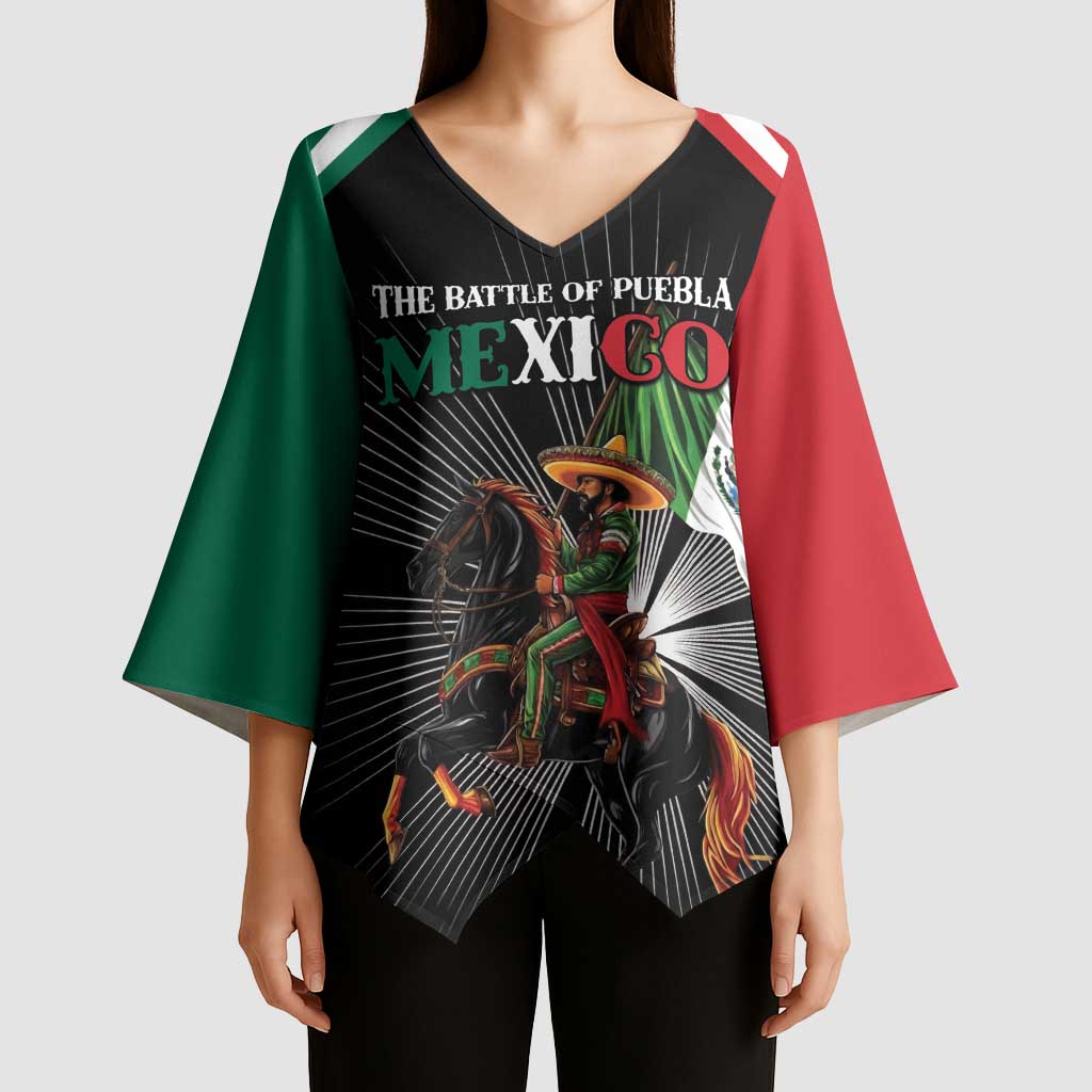Mexico Battle of Puebla Kimono Sleeve Blouse Mexican Warrior