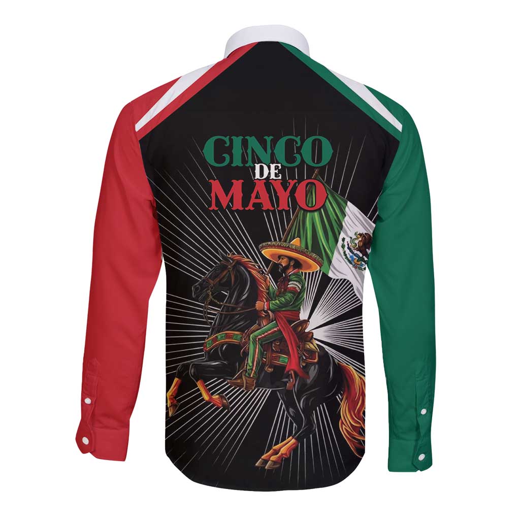 Mexico Battle of Puebla Long Sleeve Button Shirt Mexican Warrior