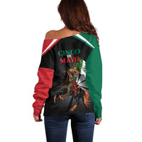 Mexico Battle of Puebla Off Shoulder Sweater Mexican Warrior