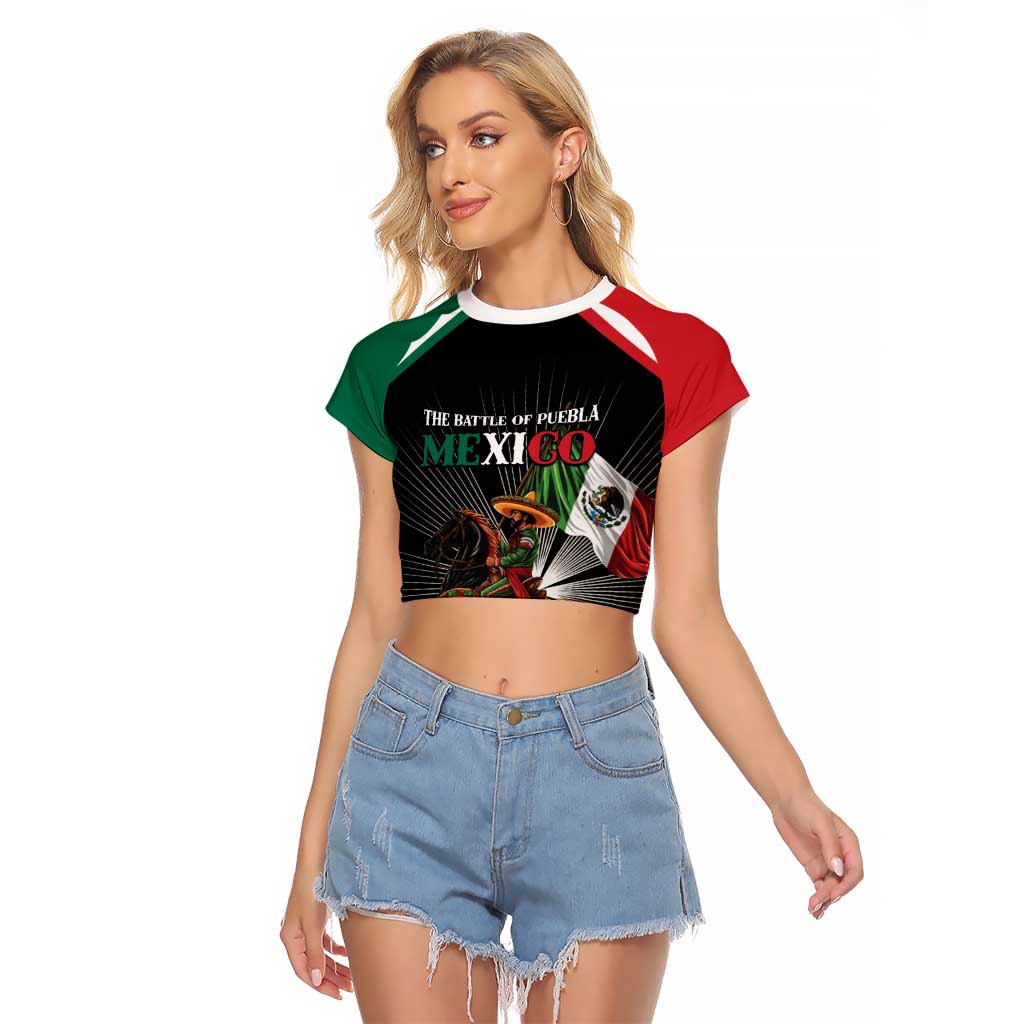 Mexico Battle of Puebla Raglan Cropped T Shirt Mexican Warrior