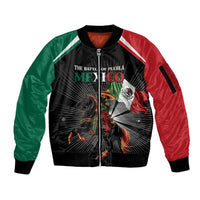 Mexico Battle of Puebla Sleeve Zip Bomber Jacket Mexican Warrior