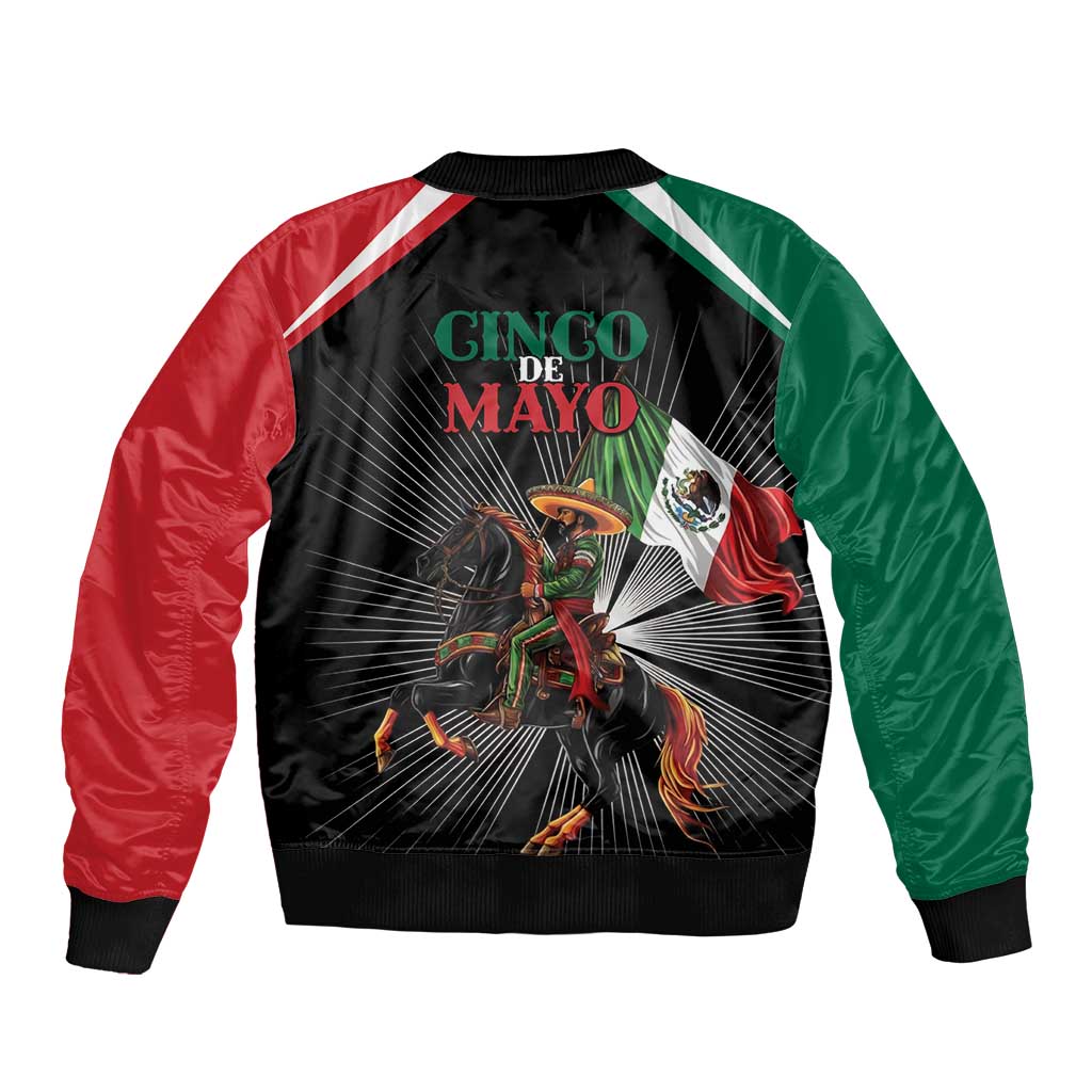 Mexico Battle of Puebla Sleeve Zip Bomber Jacket Mexican Warrior