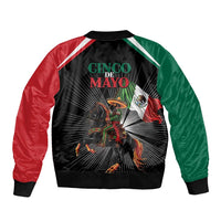 Mexico Battle of Puebla Sleeve Zip Bomber Jacket Mexican Warrior