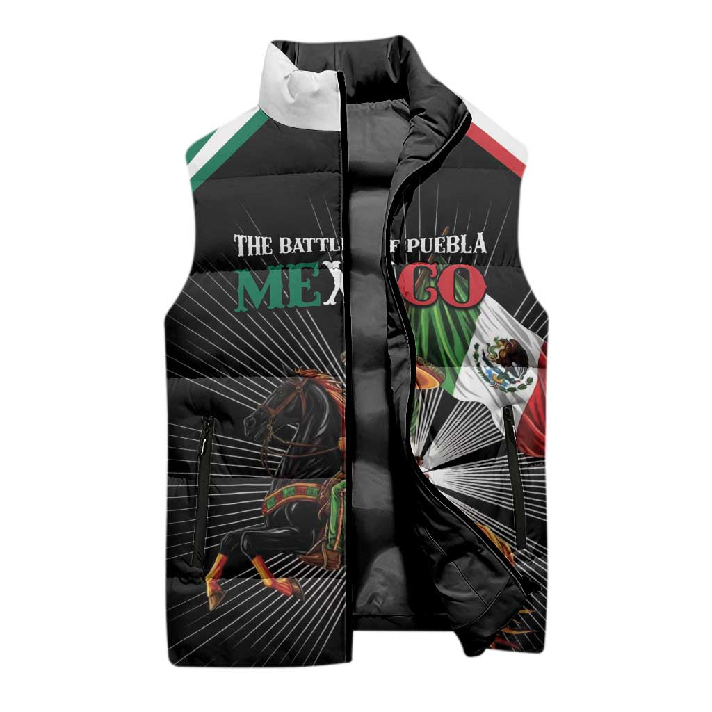 Mexico Battle of Puebla Sleeveless Puffer Jacket Mexican Warrior