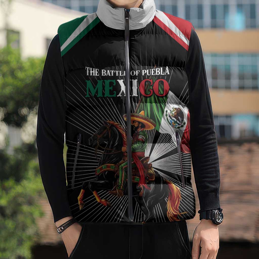 Mexico Battle of Puebla Sleeveless Puffer Jacket Mexican Warrior