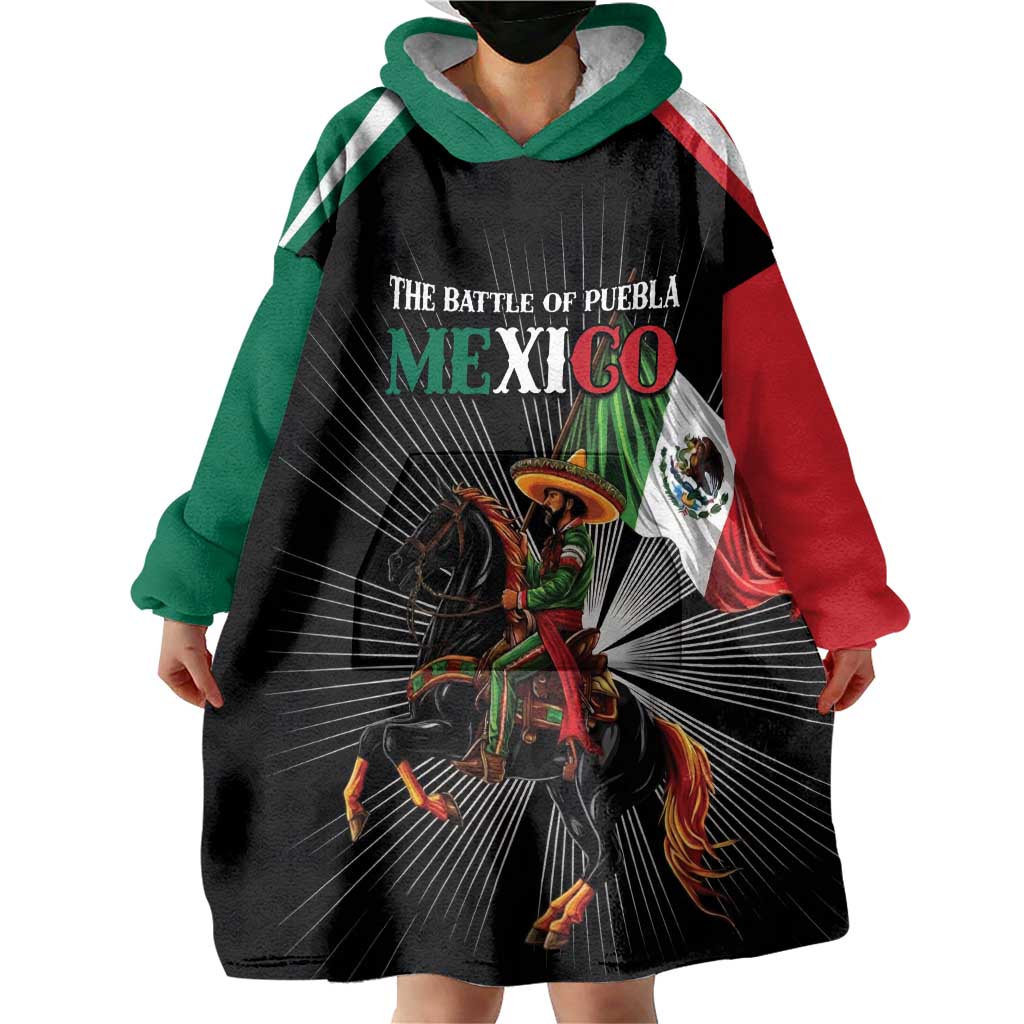 Mexico Battle of Puebla Wearable Blanket Hoodie Mexican Warrior