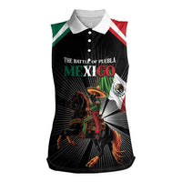 Mexico Battle of Puebla Women Sleeveless Polo Shirt Mexican Warrior