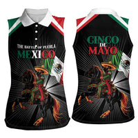 Mexico Battle of Puebla Women Sleeveless Polo Shirt Mexican Warrior