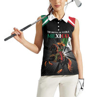 Mexico Battle of Puebla Women Sleeveless Polo Shirt Mexican Warrior