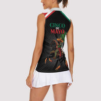 Mexico Battle of Puebla Women Sleeveless Polo Shirt Mexican Warrior