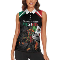Mexico Battle of Puebla Women Sleeveless Polo Shirt Mexican Warrior