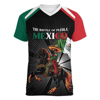 Mexico Battle of Puebla Women V-Neck T-Shirt Mexican Warrior