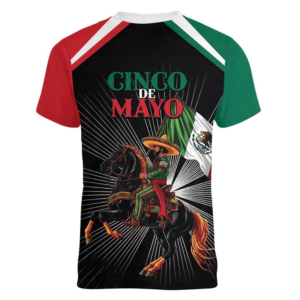 Mexico Battle of Puebla Women V-Neck T-Shirt Mexican Warrior