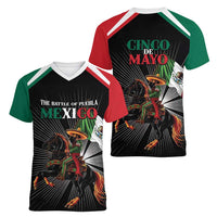 Mexico Battle of Puebla Women V-Neck T-Shirt Mexican Warrior