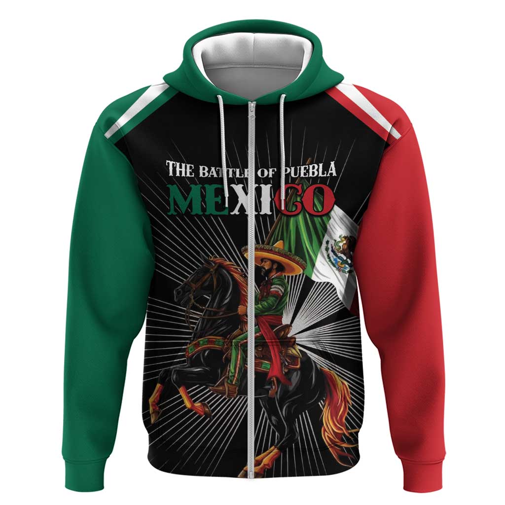 Mexico Battle of Puebla Zip Hoodie Mexican Warrior