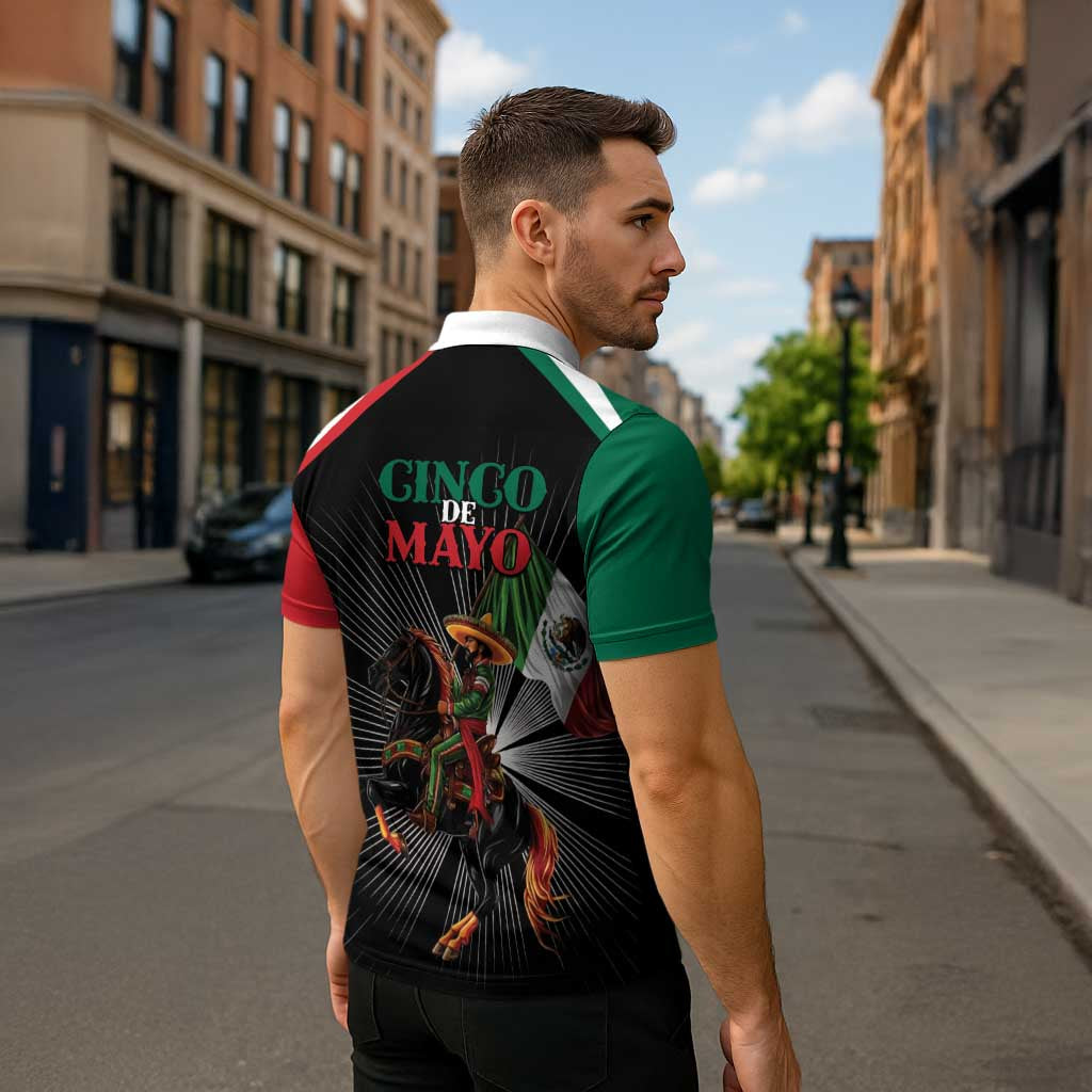 Mexico Battle of Puebla Zipper Polo Shirt Mexican Warrior