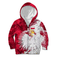 Poland Kid Hoodie Polska Coat Of Arms Flag Style - Wonder Print Shop