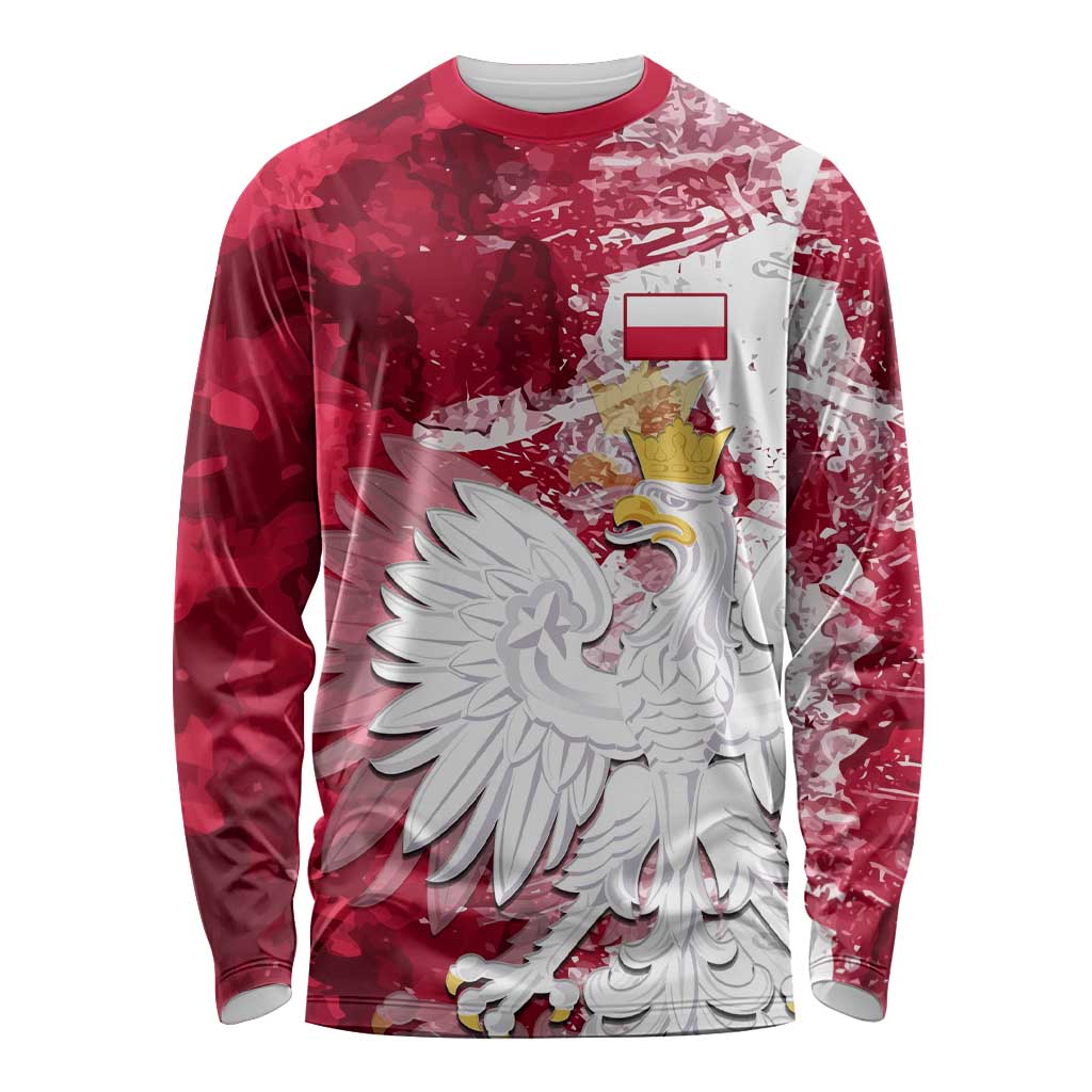 Poland Long Sleeve Shirt Polska Coat Of Arms Flag Style LT01