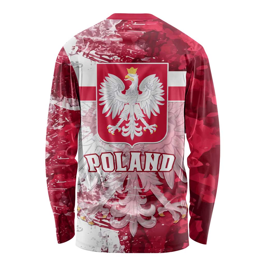 Poland Long Sleeve Shirt Polska Coat Of Arms Flag Style LT01