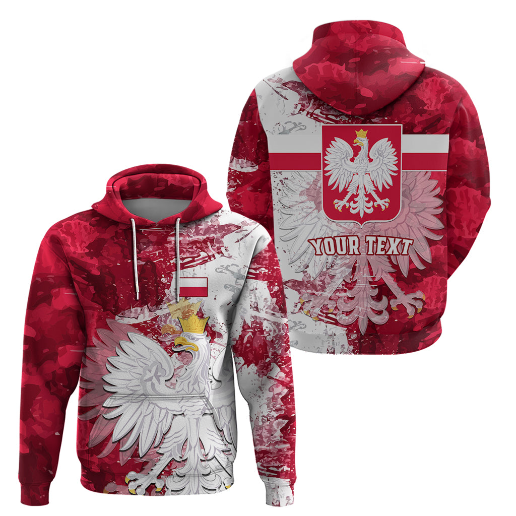 Custom Poland Hoodie Polska Coat Of Arms Flag Style - Wonder Print Shop