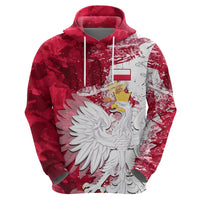 Custom Poland Hoodie Polska Coat Of Arms Flag Style - Wonder Print Shop
