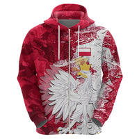 Custom Poland Hoodie Polska Coat Of Arms Flag Style - Wonder Print Shop