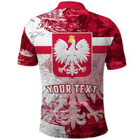 Custom Poland Polo Shirt Polska Coat Of Arms Flag Style - Wonder Print Shop