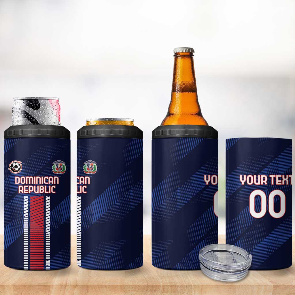 Custom Football Dominican Republic 4 in 1 Can Cooler Tumbler Go Los Quisqueyanos - Wonder Print Shop
