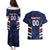 Custom Football Dominican Republic Couples Matching Puletasi and Hawaiian Shirt Go Los Quisqueyanos - Wonder Print Shop