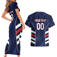 Custom Football Dominican Republic Couples Matching Short Sleeve Bodycon Dress and Hawaiian Shirt Go Los Quisqueyanos - Wonder Print Shop