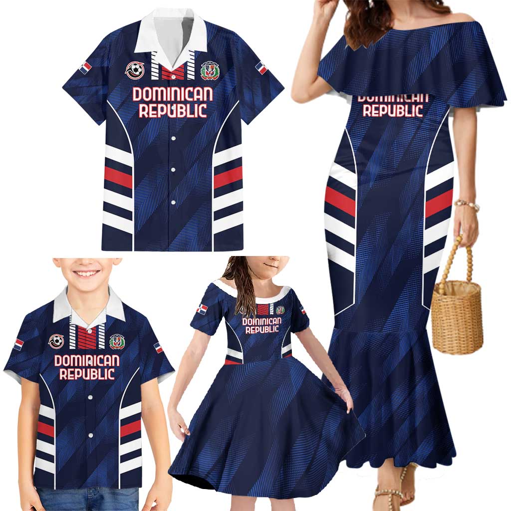 Custom Football Dominican Republic Family Matching Mermaid Dress and Hawaiian Shirt Go Los Quisqueyanos - Wonder Print Shop
