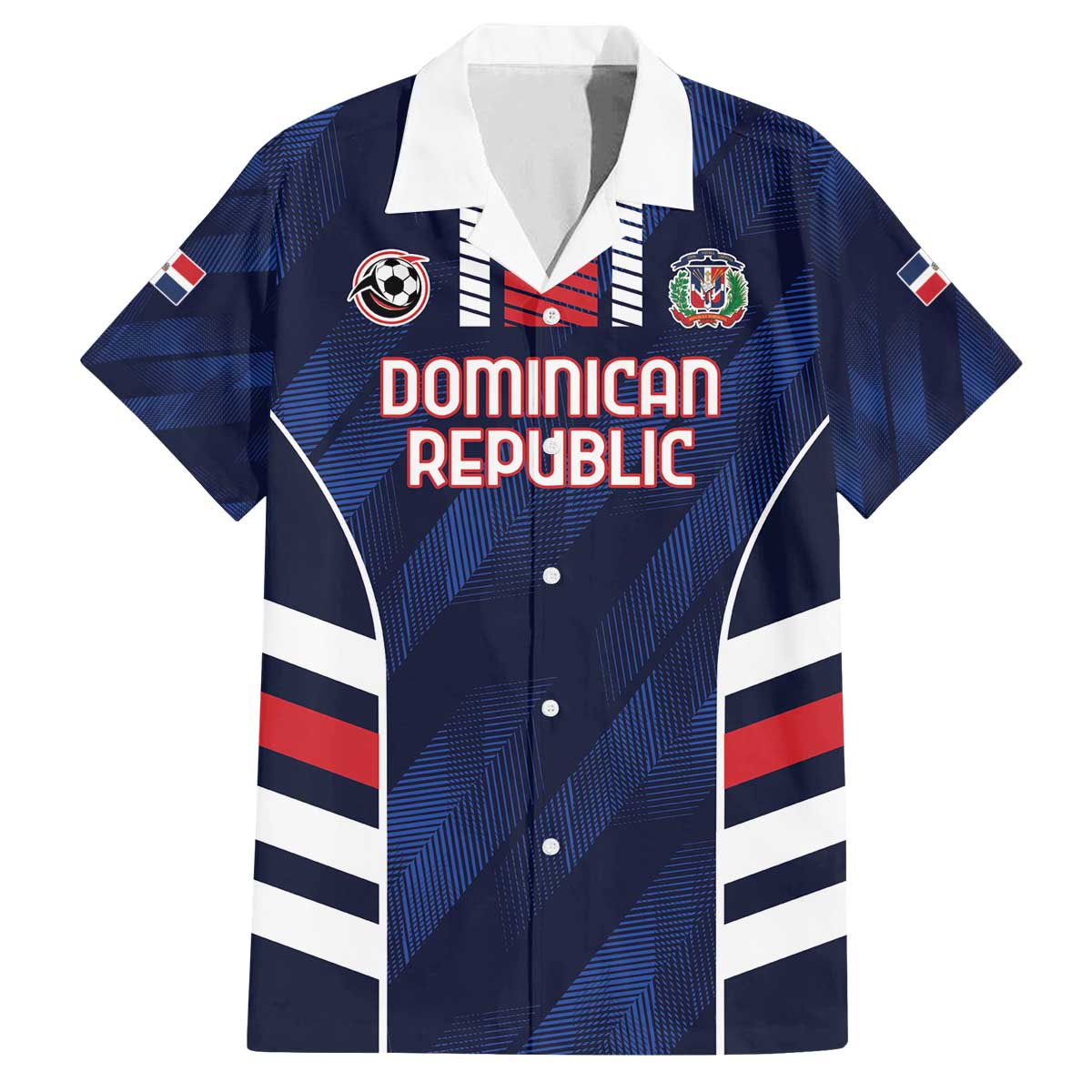 Custom Football Dominican Republic Family Matching Off The Shoulder Long Sleeve Dress and Hawaiian Shirt Go Los Quisqueyanos - Wonder Print Shop