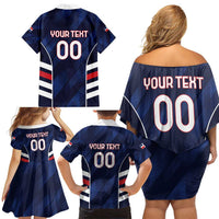 Custom Football Dominican Republic Family Matching Off Shoulder Short Dress and Hawaiian Shirt Go Los Quisqueyanos - Wonder Print Shop