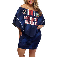 Custom Football Dominican Republic Family Matching Off Shoulder Short Dress and Hawaiian Shirt Go Los Quisqueyanos - Wonder Print Shop