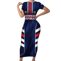 Custom Football Dominican Republic Family Matching Short Sleeve Bodycon Dress and Hawaiian Shirt Go Los Quisqueyanos - Wonder Print Shop
