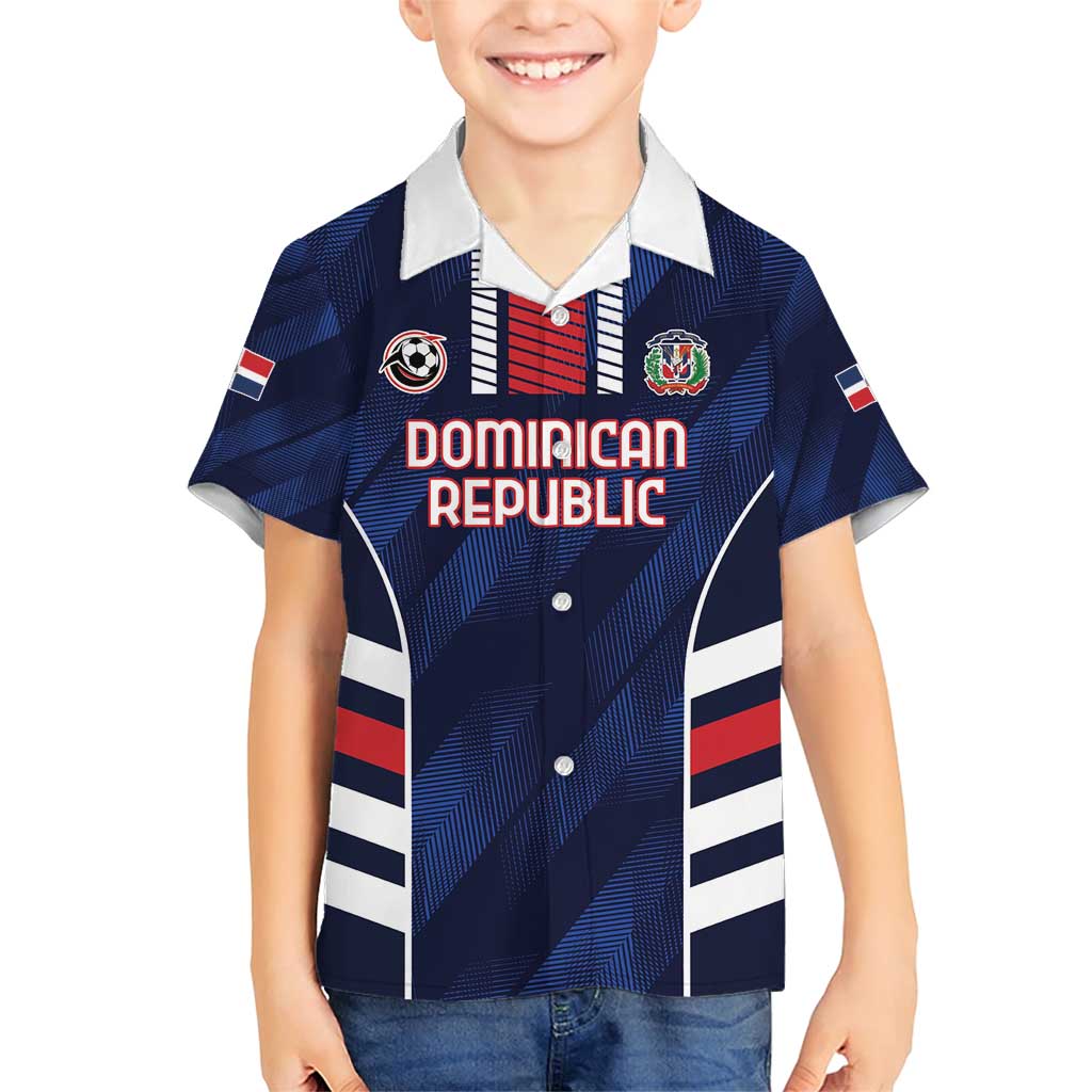 Custom Football Dominican Republic Family Matching Short Sleeve Bodycon Dress and Hawaiian Shirt Go Los Quisqueyanos - Wonder Print Shop