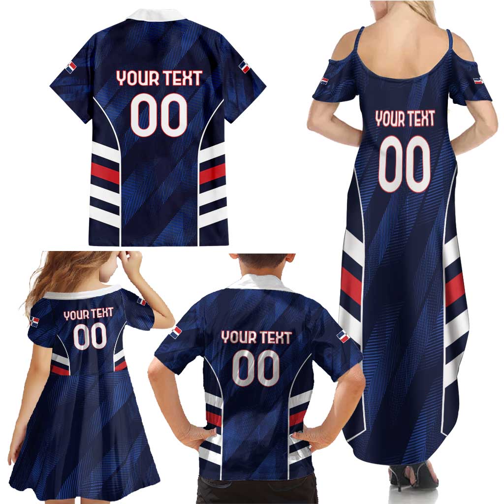 Custom Football Dominican Republic Family Matching Summer Maxi Dress and Hawaiian Shirt Go Los Quisqueyanos - Wonder Print Shop