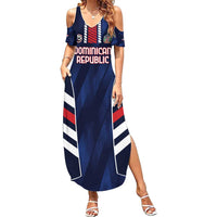 Custom Football Dominican Republic Family Matching Summer Maxi Dress and Hawaiian Shirt Go Los Quisqueyanos - Wonder Print Shop