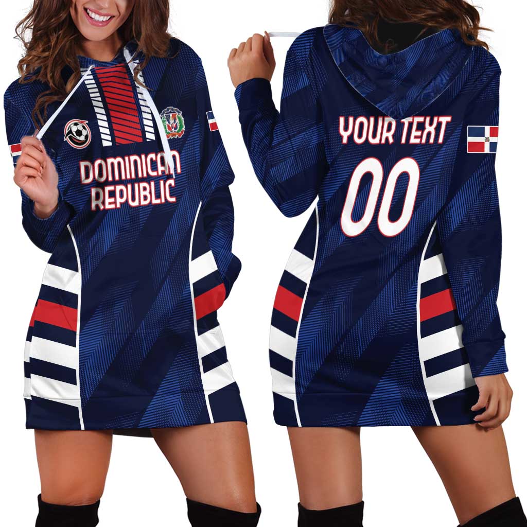 Custom Football Dominican Republic Hoodie Dress Go Los Quisqueyanos - Wonder Print Shop