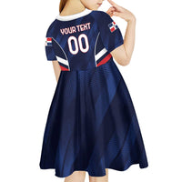 Custom Football Dominican Republic Kid Short Sleeve Dress Go Los Quisqueyanos - Wonder Print Shop