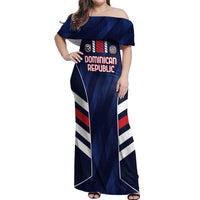 Custom Football Dominican Republic Off Shoulder Maxi Dress Go Los Quisqueyanos - Wonder Print Shop
