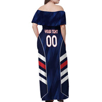 Custom Football Dominican Republic Off Shoulder Maxi Dress Go Los Quisqueyanos - Wonder Print Shop