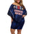 Custom Football Dominican Republic Off Shoulder Short Dress Go Los Quisqueyanos - Wonder Print Shop